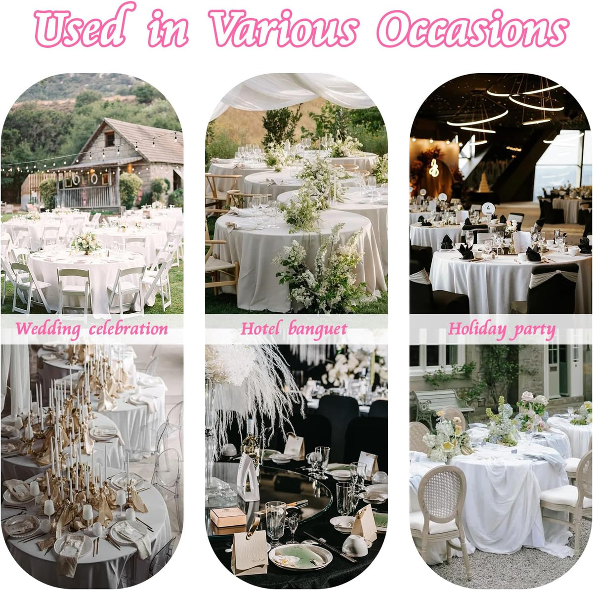 1 Pack 60 Inch / 5ft Round Satin Tablecloth, Light Pink