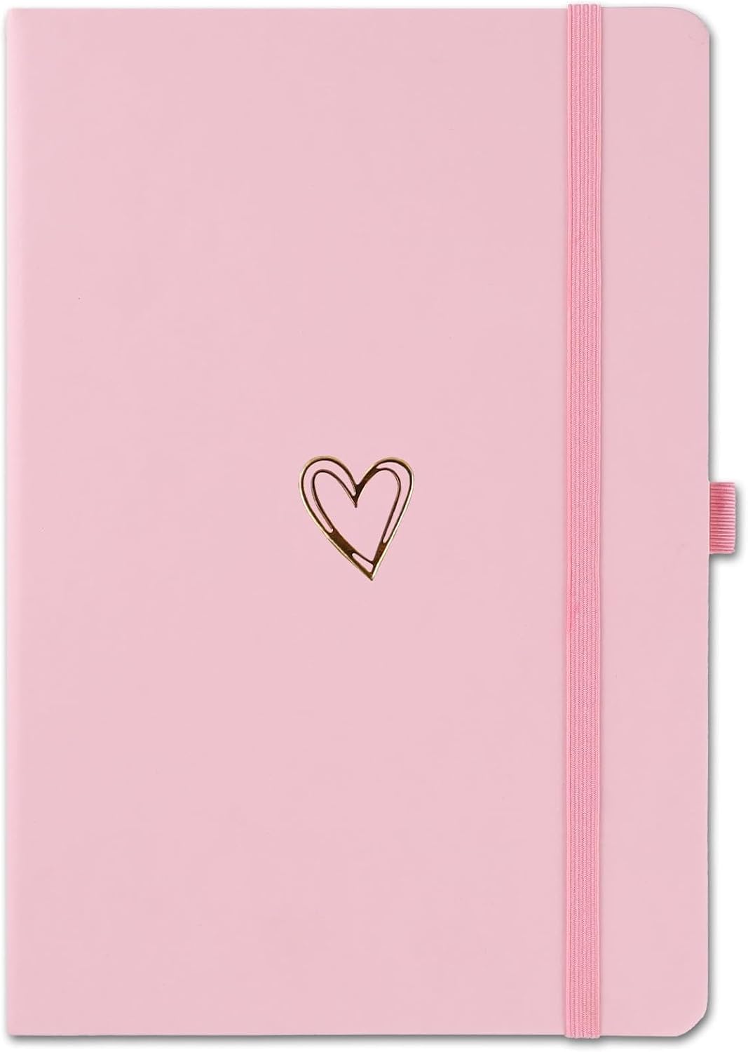 A5 Lined Journal Notebook, Hardcover Note Book Leather Journals for Girls Women,Cute Heart Pattern Design A5 Diary Notepad for Work, Note Taking, Business (Pink)