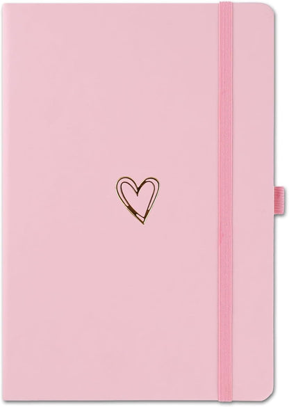 A5 Lined Journal Notebook, Hardcover Note Book Leather Journals for Girls Women,Cute Heart Pattern Design A5 Diary Notepad for Work, Note Taking, Business (Pink)