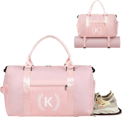 Gym Bag for Women & Men, Fitness Workout Sports Travel Duffle Bag with Wet Pocket & Shoes Compartment, Great Present for Gym Lovers