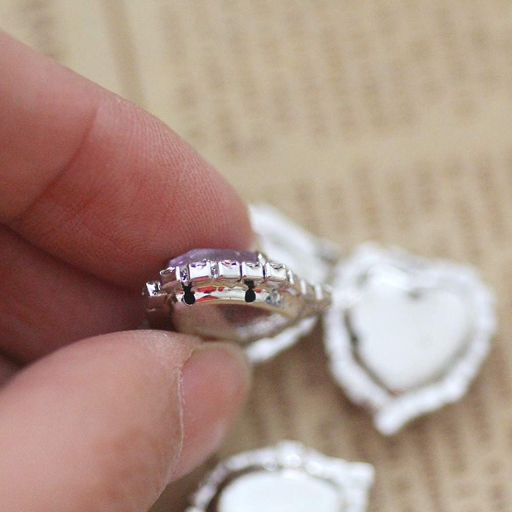Heart Rhinestones 20pcs Sew on Rhinestones Buttons Embellishments with Diamond,14mm Heart Rhinestone Flatback,Pink