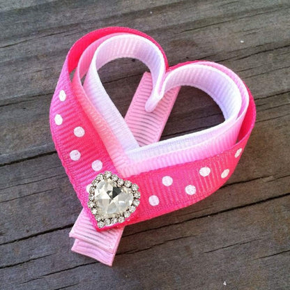 Heart Rhinestones 20pcs Sew on Rhinestones Buttons Embellishments with Diamond,14mm Heart Rhinestone Flatback,Pink