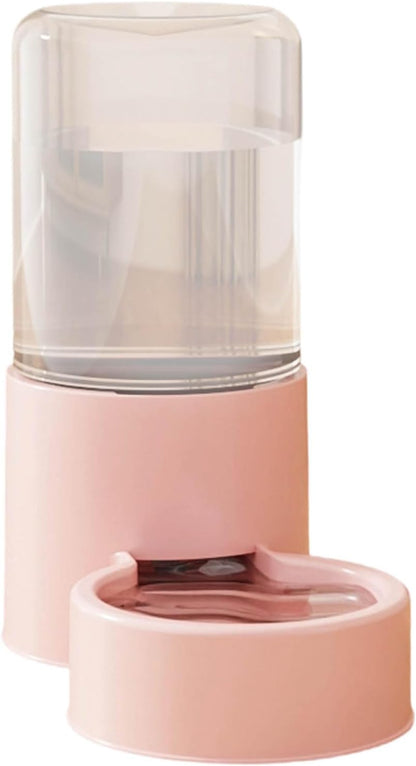 Automatic Pet Feeder and Water Dispenser Set with Pet Food Bowl, Cat Food Dispenser and Water Fountain for Cats Small Dogs Puppies Kittens Pets (Pink)