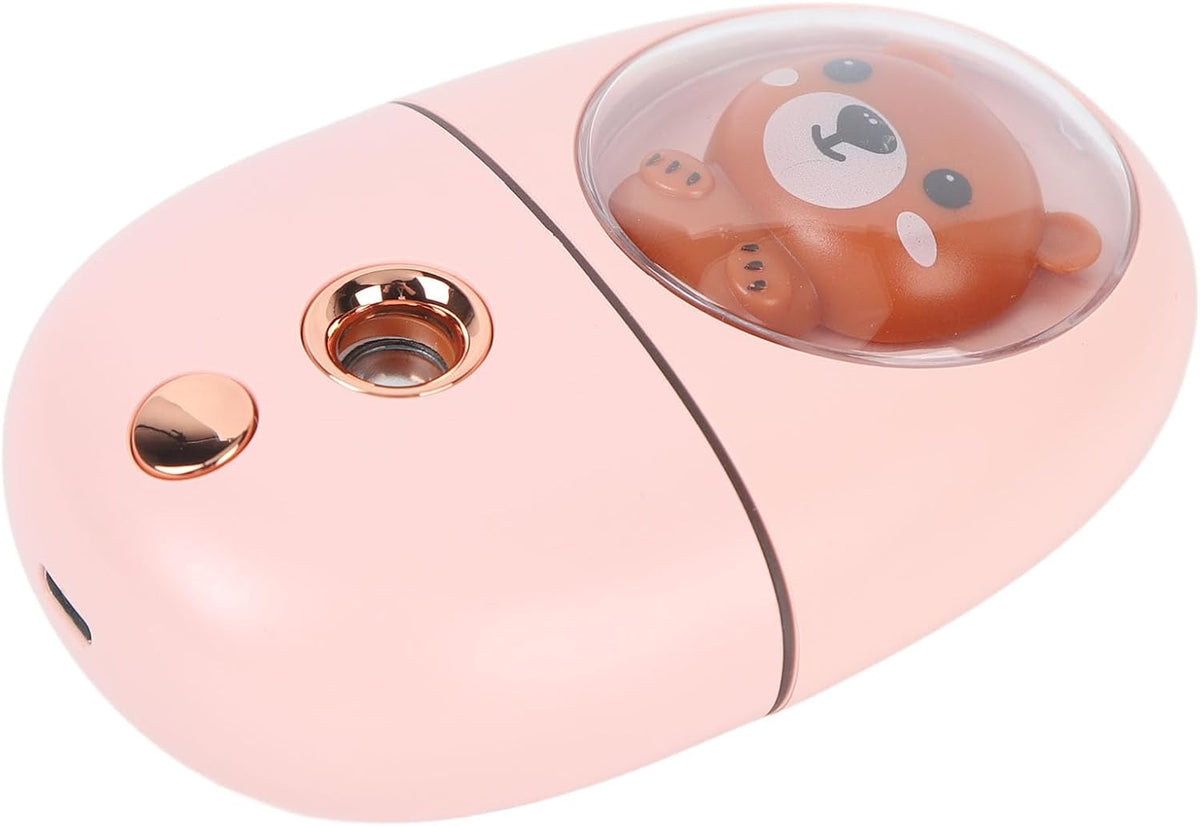 Cute Animal Facial Mist Sprayer USB Rechargeable Mini Eye Face Humidifier for Travelling 35ml (Pink)