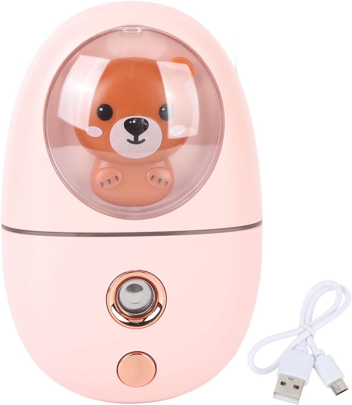 Cute Animal Facial Mist Sprayer USB Rechargeable Mini Eye Face Humidifier for Travelling 35ml (Pink)