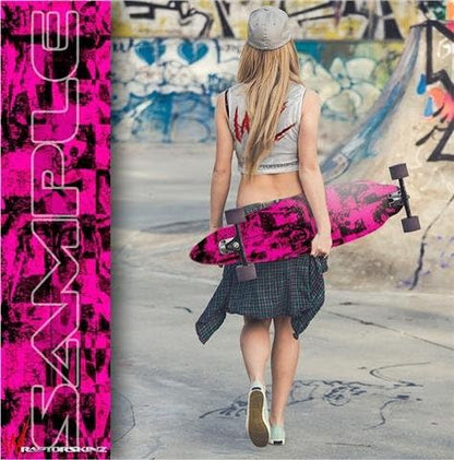 Pink Scene Kid - Decal Style Vinyl Wrap Skin fits Longboard Skateboards up to 10"x42" (Longboard NOT Included)
