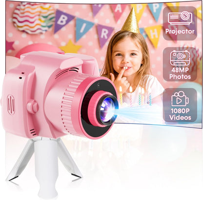 48MP Fun Kids Camera with Projector: Turn Memories into A Mini Movie Night