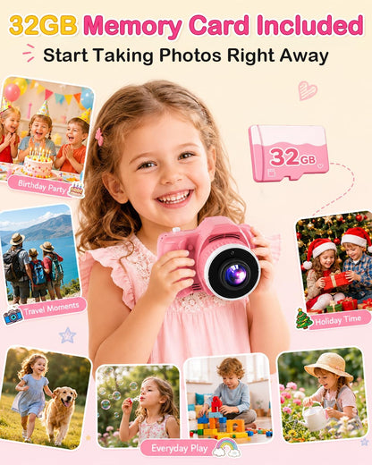 48MP Fun Kids Camera with Projector: Turn Memories into A Mini Movie Night