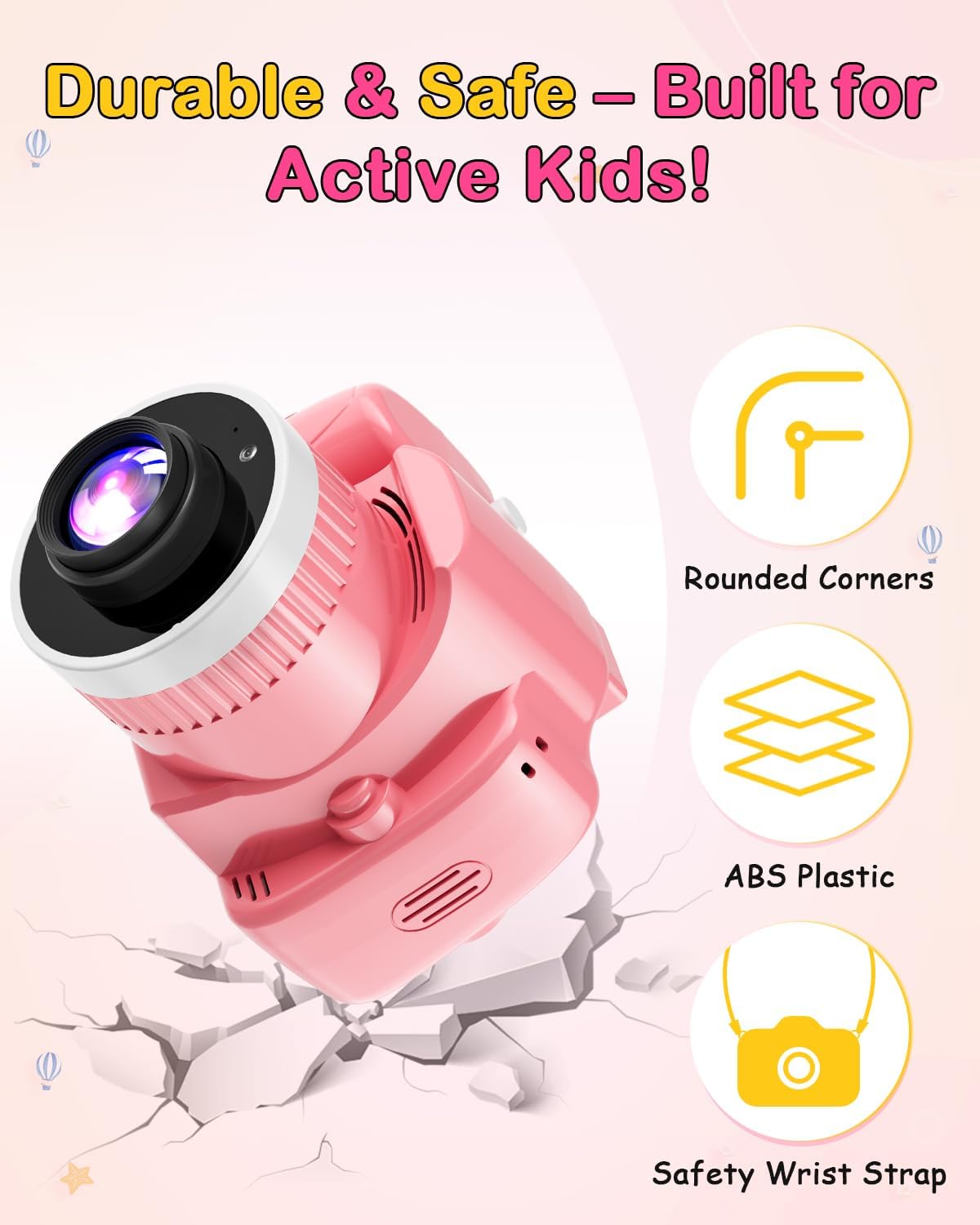 48MP Fun Kids Camera with Projector: Turn Memories into A Mini Movie Night