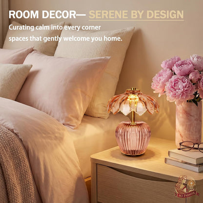 Rechargeable Table Lamp, Small Cordless Lamp with Timer, Pink