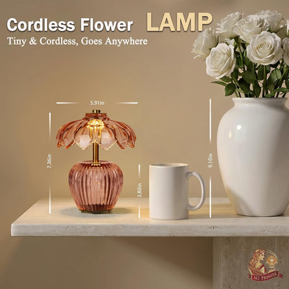 Rechargeable Table Lamp, Small Cordless Lamp with Timer, Pink