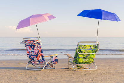 Clamp on Umbrella with universal clamp, folds to just 16", overhead-bin friendly, carry-on sized, meets standard carry-on regulations, easy to travel sun shade that can be used for beach, resort, cruise, sports parent viewing or camping. Frees hands for