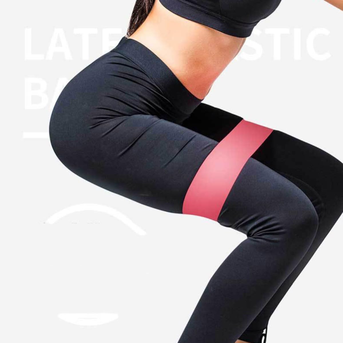 Pink Hip Elastic Band Resistance Loop Exercise Strap Made of Lightweight Latex with Slight Elasticity for Women Fitness and Hip Thrusts Workout