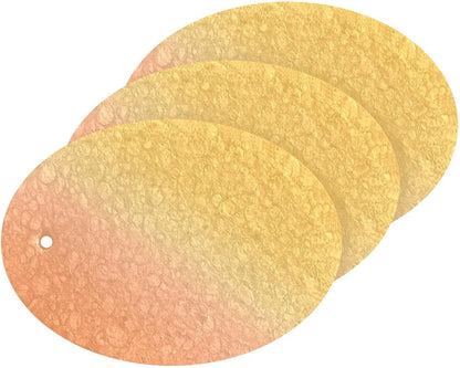 Peach Orange Yellow Gradient Kitchen Sponges Cleaning Dish Sponges Non-Scratch Natural Scrubber Sponge for Kitchen Bathroom Cars Pack of 3