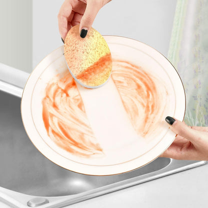 Peach Orange Yellow Gradient Kitchen Sponges Cleaning Dish Sponges Non-Scratch Natural Scrubber Sponge for Kitchen Bathroom Cars Pack of 3