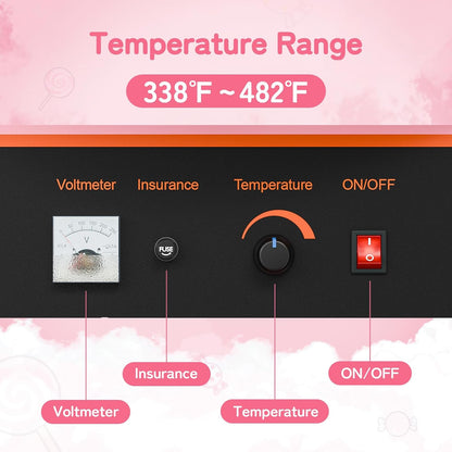 21 Inch Cotton Candy Machine Commercial, Candy Floss Maker Electric Cotton Candy Maker w/Stainless Steel Bowl, Sugar Scoop and Large Storage Drawer Home Party Carnival, Pink
