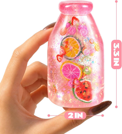 Squishy Bottle Toy, Slow Rising Fruit Sensory Balls (Pink)