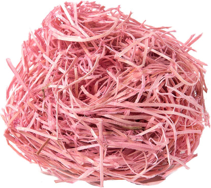 (21717) Aspen Wood Excelsior - Natural Wood Moss Filler for Gift Baskets, Chicken Nesting Boxes, Pet Hamster Bedding, Indoor Plants & Crafts, 200 cu in, Pink