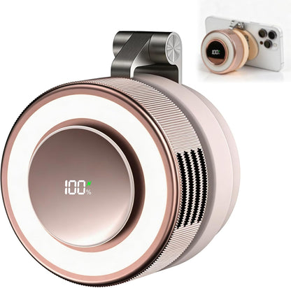 Portable Silent Mini Bladeless Electric Fan, 2026 New Mini Bladeless Fan Clip On,Small fan Clip on for Shirt & Waist,Adjustable 3-Speed For Outdoor & Travel & Office,Travel Accessories,Gift (Pink)