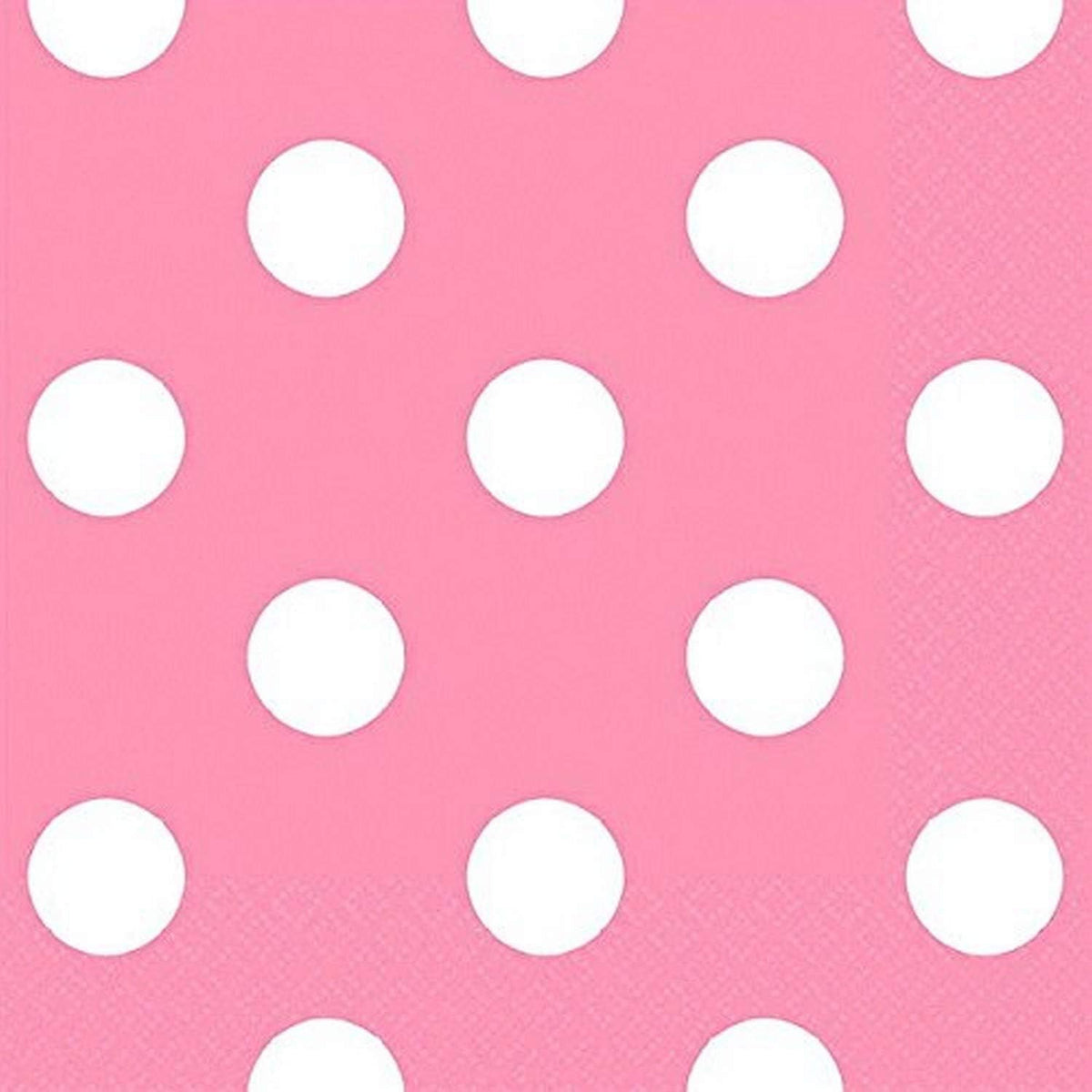 Disposable, Dots Beverage Napkins, New Pink, One Size 16Ct Party Supplies, 5" x 5", White