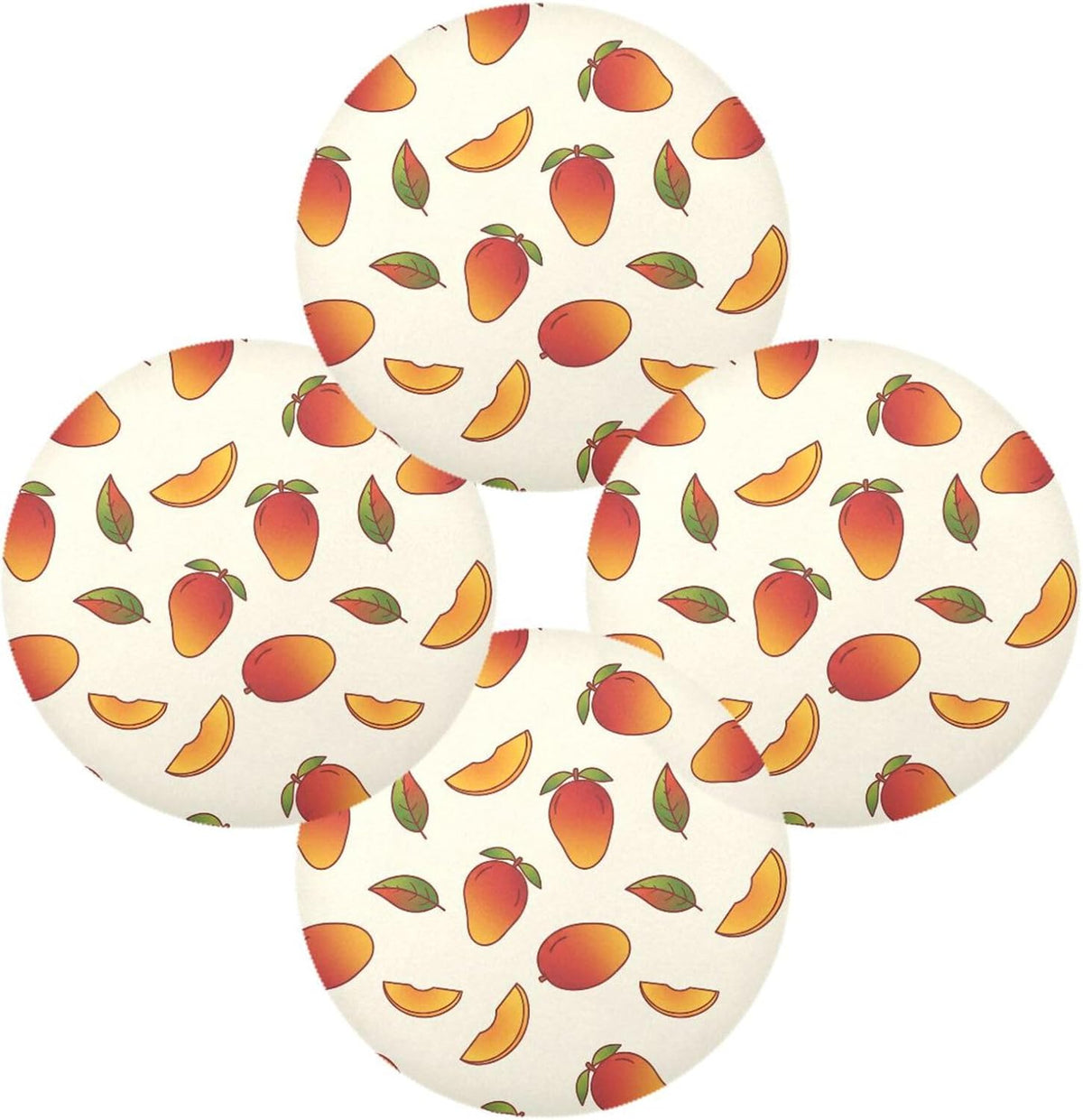 15 inch Peaches Pattern Round Placemats 4 PCS Non Slip Heat Resistant Table Mats for Kitchen Dining Party Table Indoors & Outdoors Decor