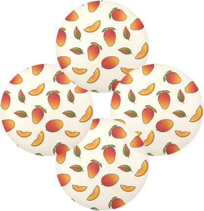 15 inch Peaches Pattern Round Placemats 4 PCS Non Slip Heat Resistant Table Mats for Kitchen Dining Party Table Indoors & Outdoors Decor