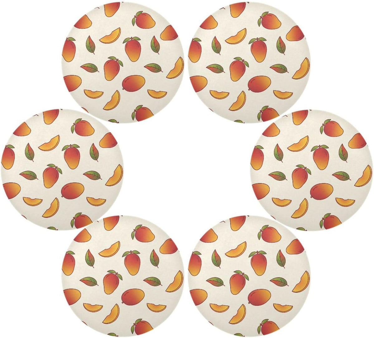 15 inch Peaches Pattern Round Placemats 4 PCS Non Slip Heat Resistant Table Mats for Kitchen Dining Party Table Indoors & Outdoors Decor