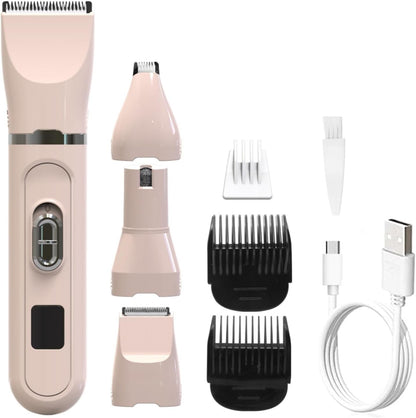 Four-in-One Pet Hair Shaving Artifact, Waterproof and Easy to Wash and Shave Feet, Grinding Armor Without Hurting Claws, Low Noise Built-in Battery