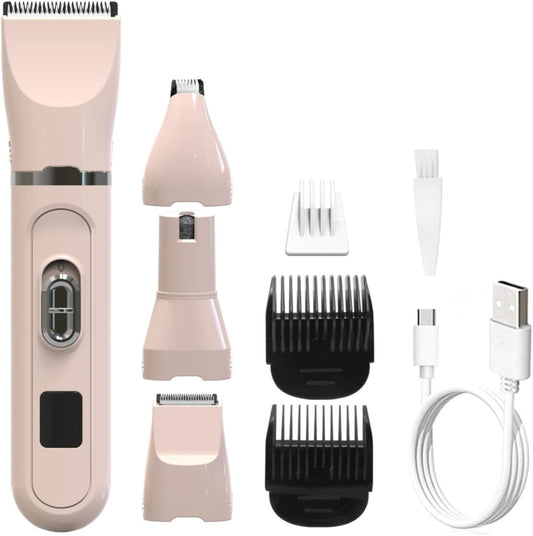 Four-in-One Pet Hair Shaving Artifact, Waterproof and Easy to Wash and Shave Feet, Grinding Armor Without Hurting Claws, Low Noise Built-in Battery
