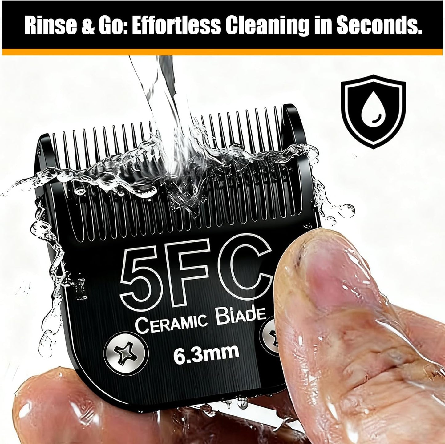 Dog Grooming Clipper Blades Replacement Compatible with Andis Dog Clippers,Most OsterA5, Wahl KM Series Pet Clippers (Black(5FC))