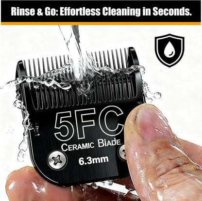 Dog Grooming Clipper Blades Replacement Compatible with Andis Dog Clippers,Most OsterA5, Wahl KM Series Pet Clippers (Black(5FC))