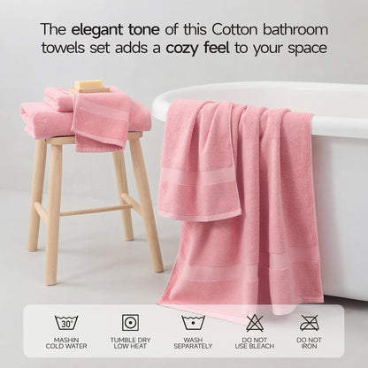 2 Pack 100% Cotton Bath Towels, 28 x 55 Inches, Soft