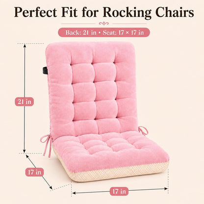 Rocking Chair Cushions Outdoor Indoor - Pink Patio Rocker Glider Seat Pad