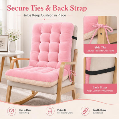 Rocking Chair Cushions Outdoor Indoor - Pink Patio Rocker Glider Seat Pad