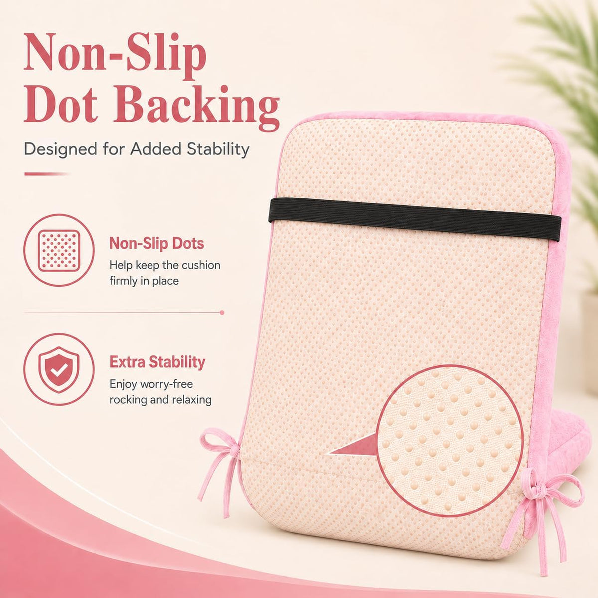 Rocking Chair Cushions Outdoor Indoor - Pink Patio Rocker Glider Seat Pad