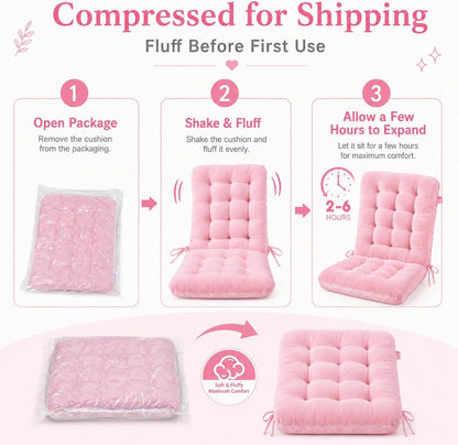 Rocking Chair Cushions Outdoor Indoor - Pink Patio Rocker Glider Seat Pad