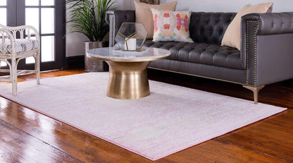 Bromley Collection Area Rug - Wells (4' 1" x 6' 1" Rectangle, Pink/ Ivory)