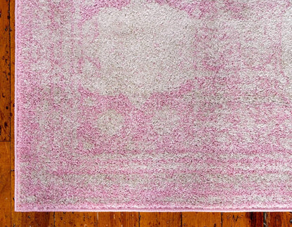 Bromley Collection Area Rug - Wells (4' 1" x 6' 1" Rectangle, Pink/ Ivory)
