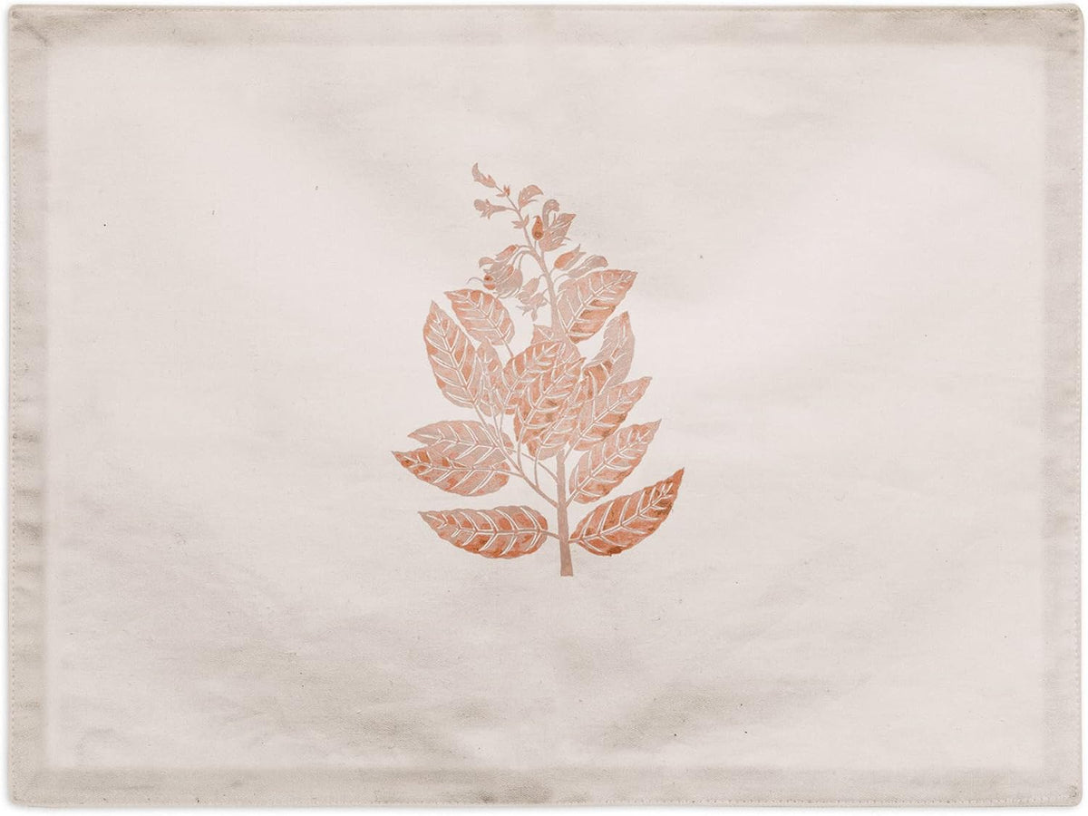 Botanical Peach Pattern Placemat 14 x 18 Poly Twill Placemat