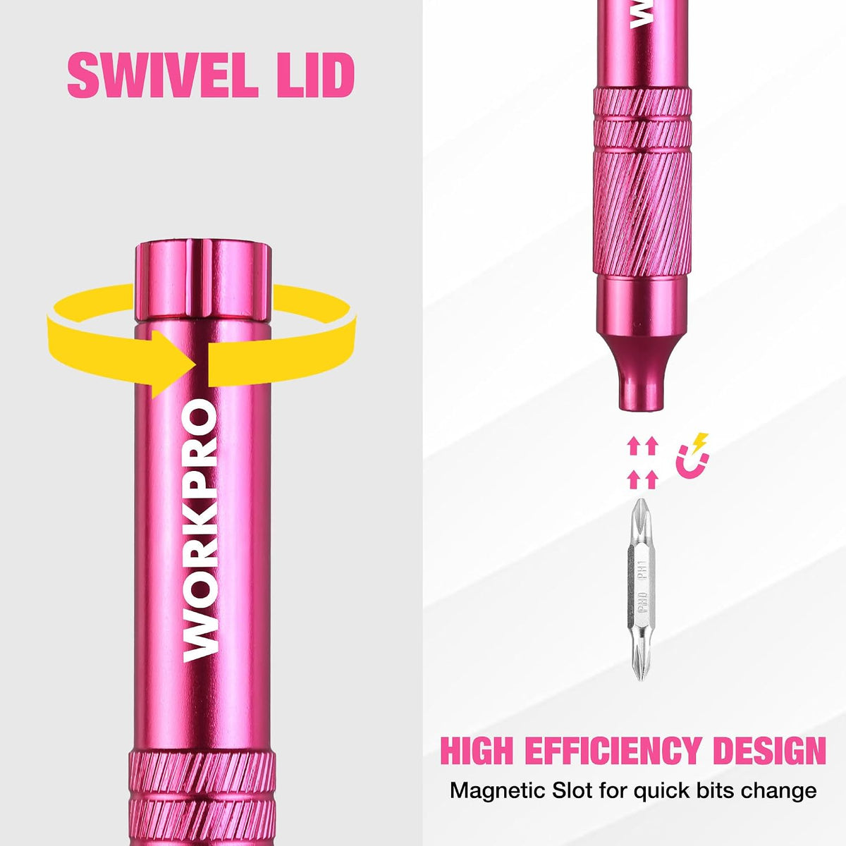 24 in 1 Multi Bit Mini Screwdriver Set Magnetic, Pink