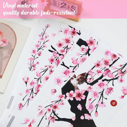 Lilac Wall Decoration 4 Sheets Large Cherry Blossom Tree Wall Stickers