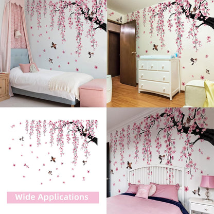 Lilac Wall Decoration 4 Sheets Large Cherry Blossom Tree Wall Stickers