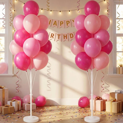 Balloon Column Kit Set of 2 With Balloons Included - Balloon Tower with Stand, Base, and Pole,Backdrop Decoration for Wedding, Baby Shower, Birthday Party, or Bachelorette Parties (Pink)