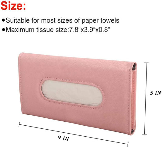 Pink Car Tissue Holder for Sun Visor, Car Accessories for Women