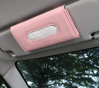 Pink Car Tissue Holder for Sun Visor, Car Accessories for Women