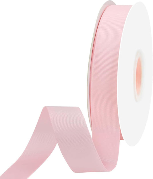 Light Pink Grosgrain Ribbon 1 inch X 50 Yards Light Pink Ribbon for Gift Package Wrapping Wreath Baby Shower and Other Projects