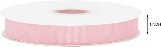 Light Pink Grosgrain Ribbon 1 inch X 50 Yards Light Pink Ribbon for Gift Package Wrapping Wreath Baby Shower and Other Projects