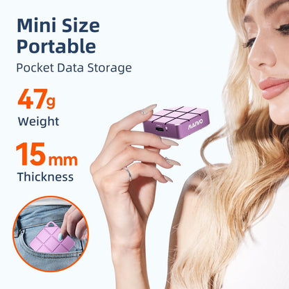 1TB External SSD Up to 1050MB/s, Build-in M.2 2230 PCIe NVMe, USB-C Mini Cute Portable SSD External Solid State Drive for iPhone 17/16/15 Pro Max MacBook Pro Air, All-Metal Shell