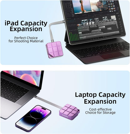 1TB External SSD Up to 1050MB/s, Build-in M.2 2230 PCIe NVMe, USB-C Mini Cute Portable SSD External Solid State Drive for iPhone 17/16/15 Pro Max MacBook Pro Air, All-Metal Shell