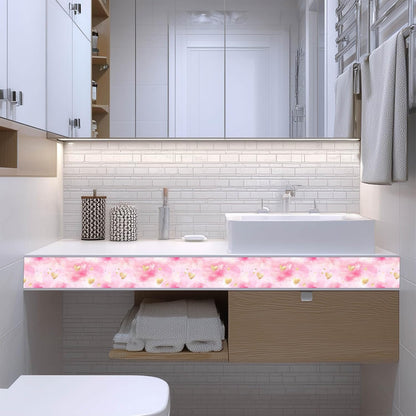 Wallpaper Border Peel and Stick Wall Pink Watercolor Hearts 4x196 Inch